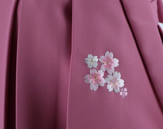 卒業式袴単品レンタル[前後に刺繍]ピンク色に桜と毬刺繍[身長163-167cm]No.732